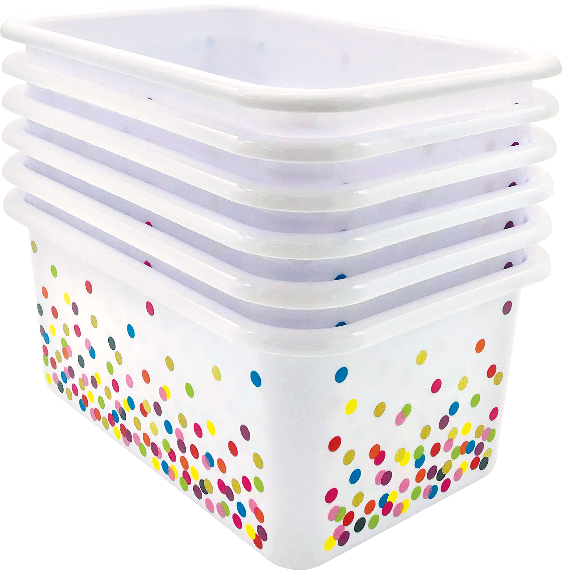 Teal Confetti Small Plastic Storage Bin - TCR20893