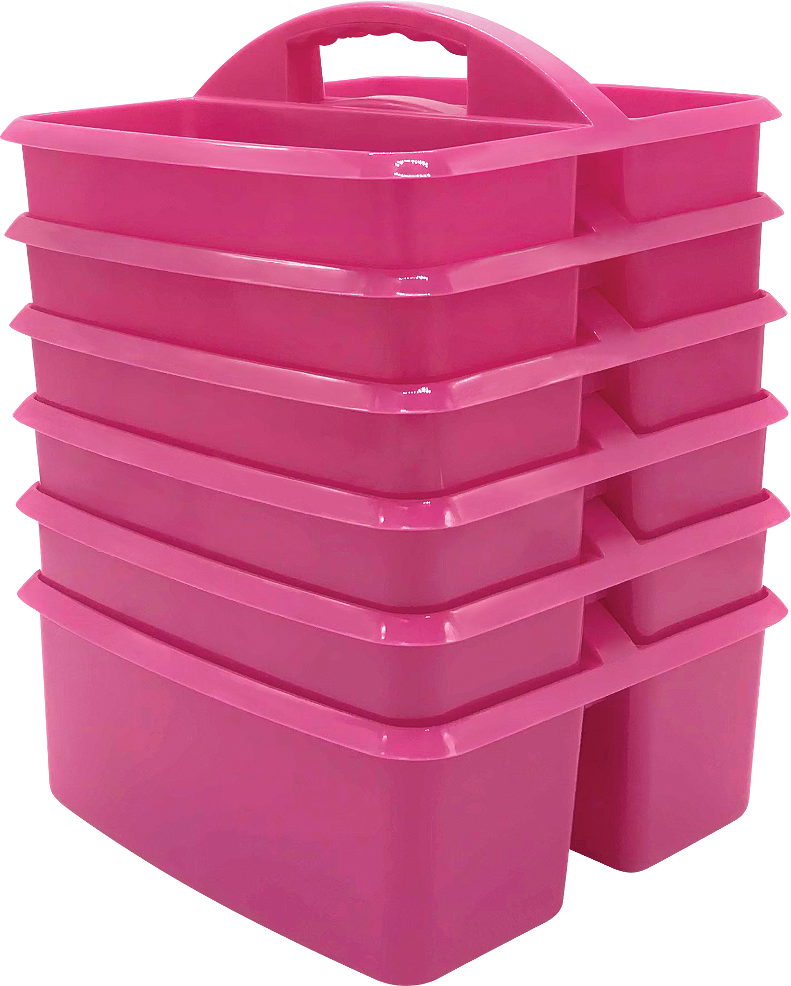 Pink Small Plastic Storage Bin 6 Pack