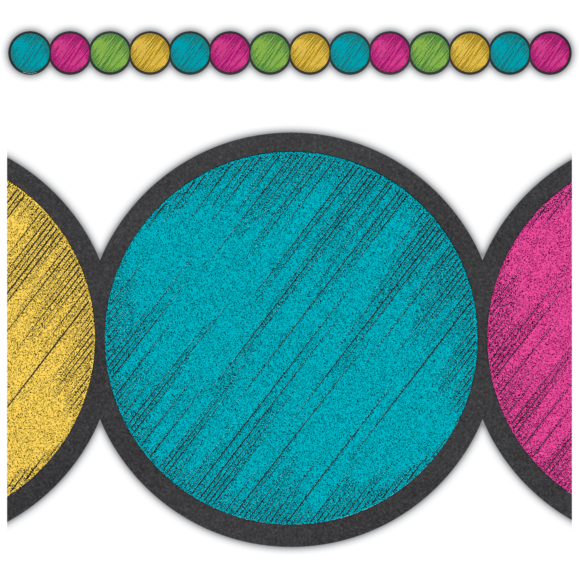 Chalkboard Brights Circles Die-Cut Border Trim - TCR3498 | Teacher