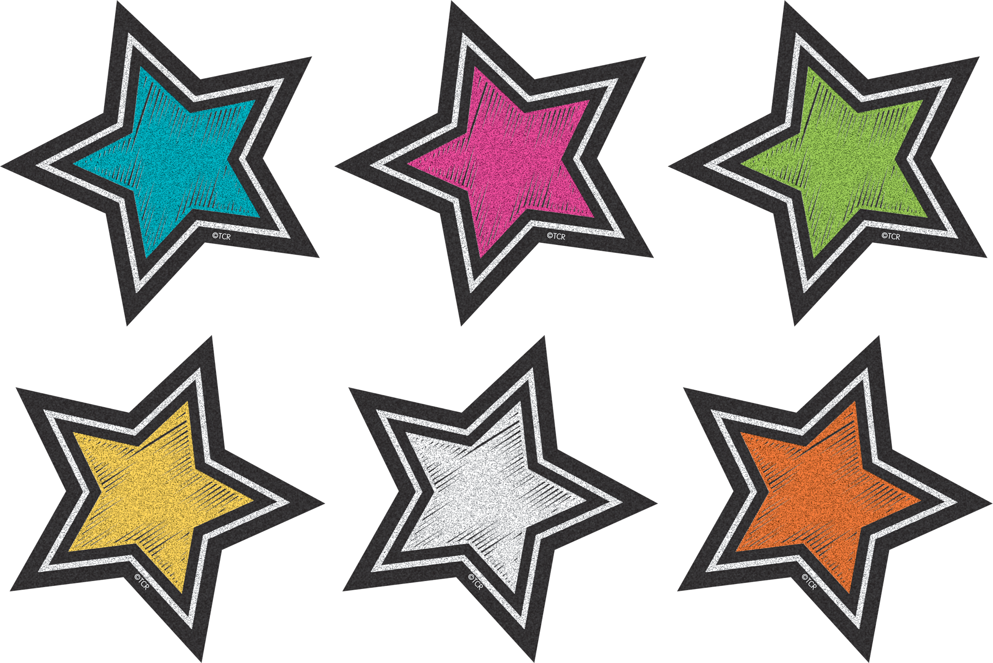 Chalkboard Brights Stars Mini Accents