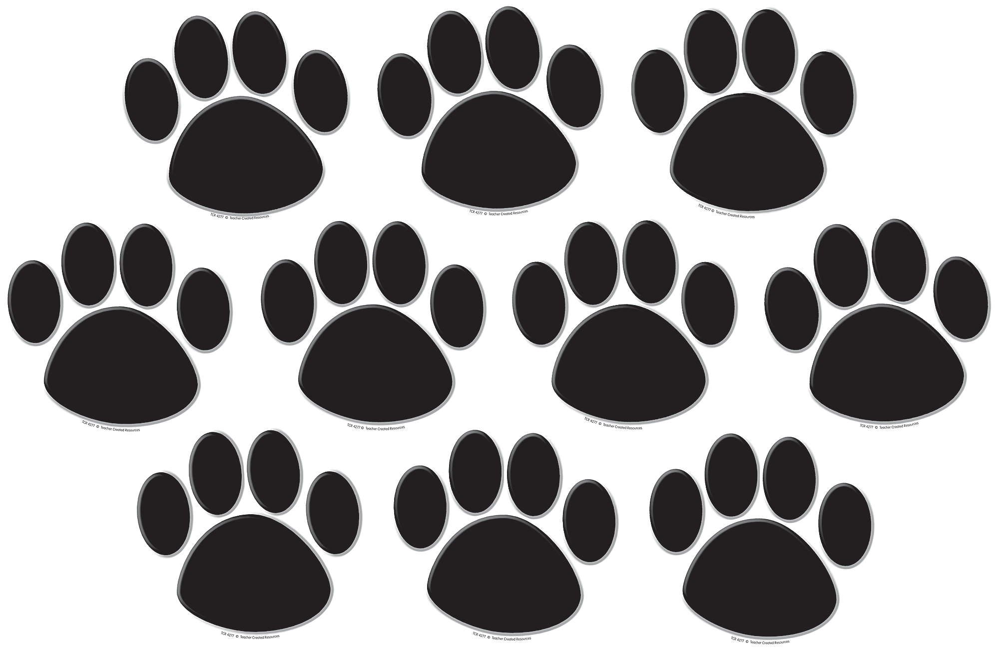 Black Paw Prints Accents