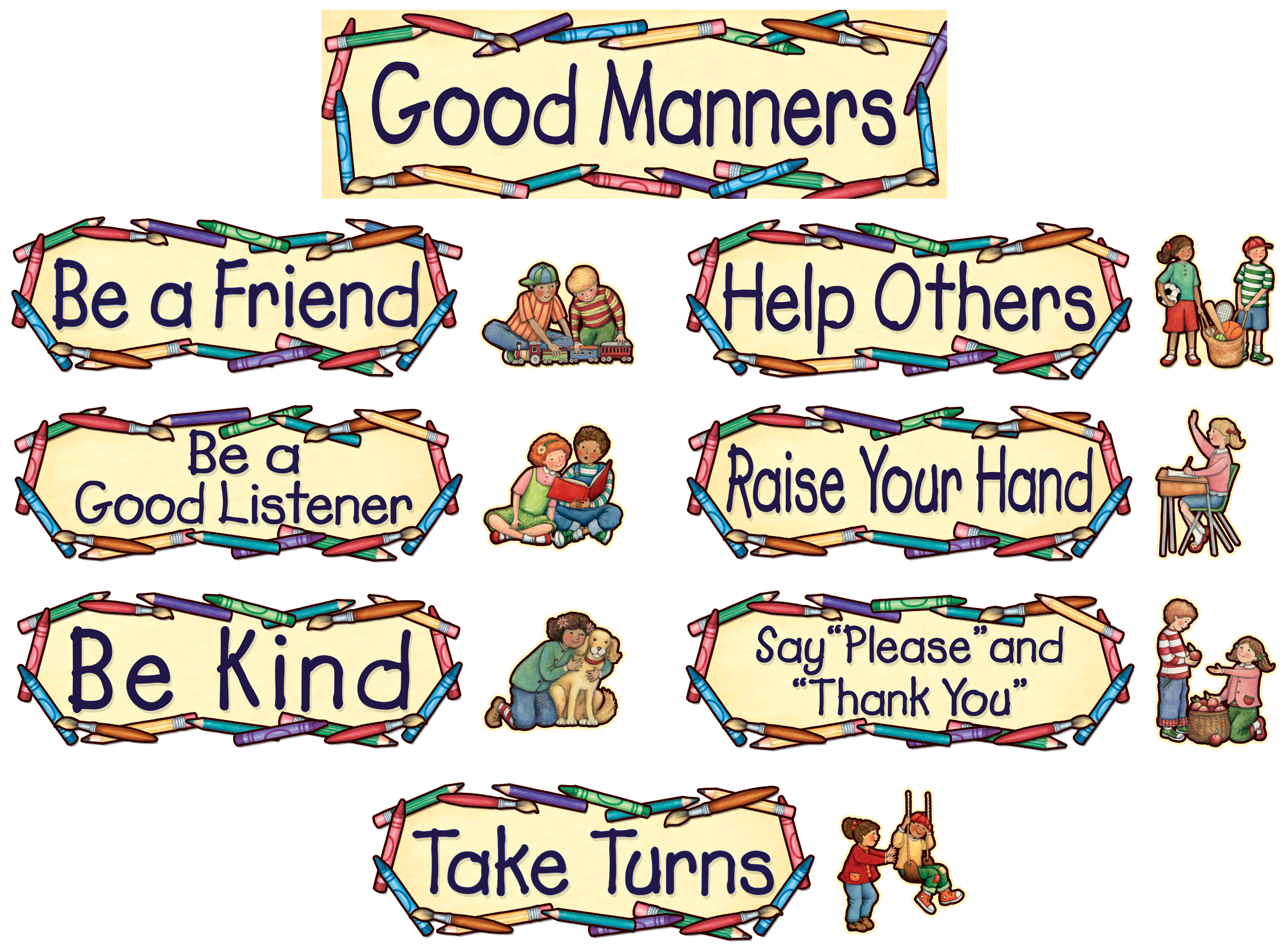 Good Manners Mini Bulletin Board From Susan Winget TCR4297 Teacher 