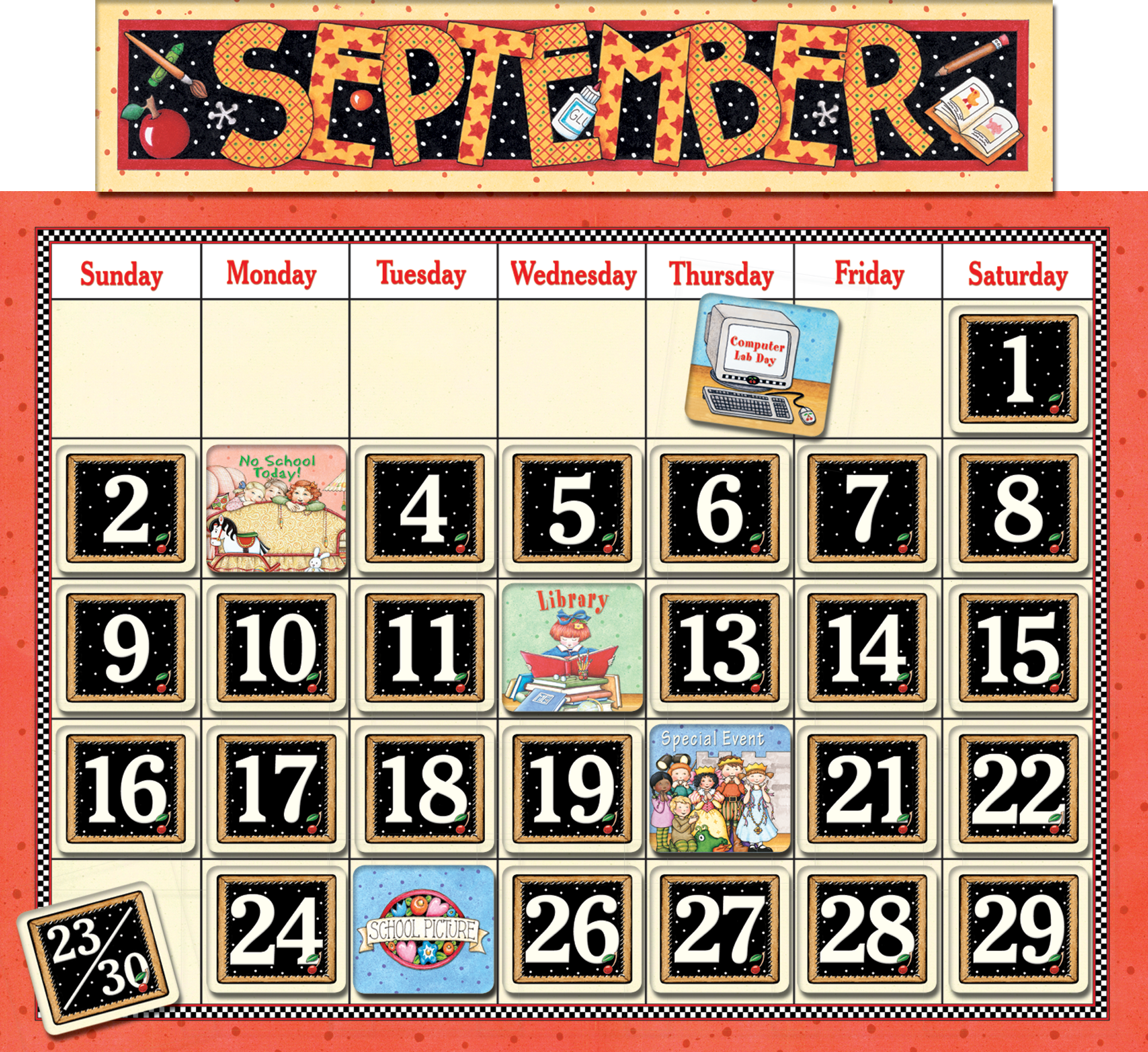 Classroom Calendar Bulletin Board From Mary Engelbreit TCR4314 Classroom Calendar Bulletin Board From Mary Engelbreit TCR4314