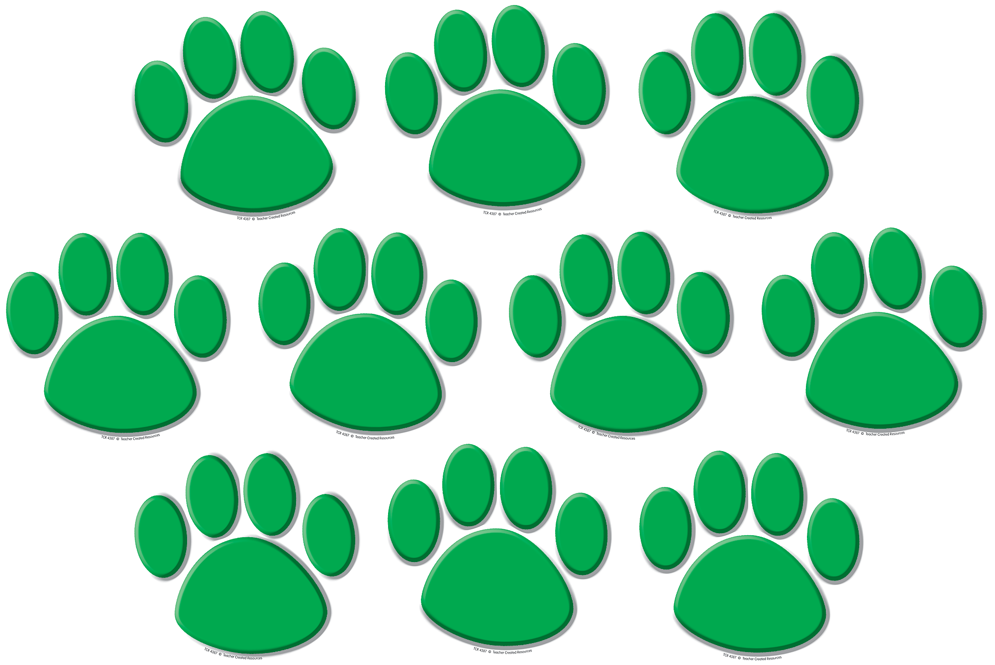 Green Paw Prints Accents TCR4387 Teacher Created Resources