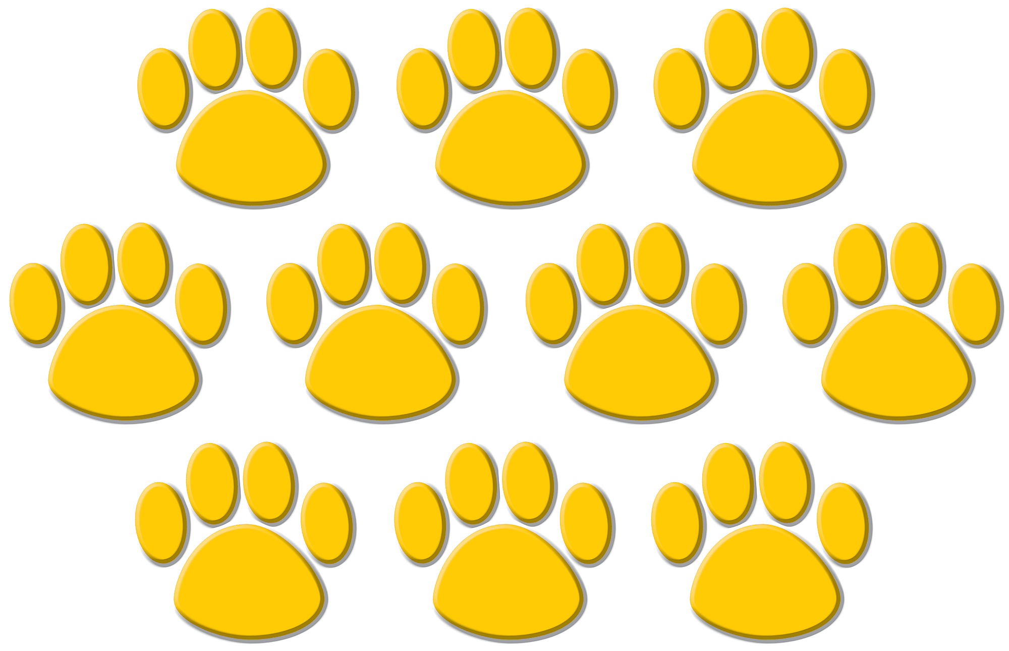 Gold Paw Prints Accents