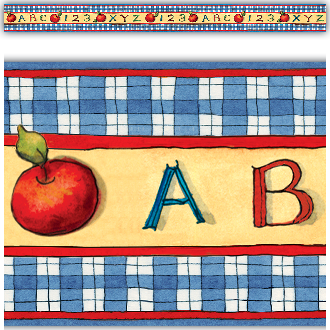 ABC 123 Plaid Straight Border Trim from Susan Winget 