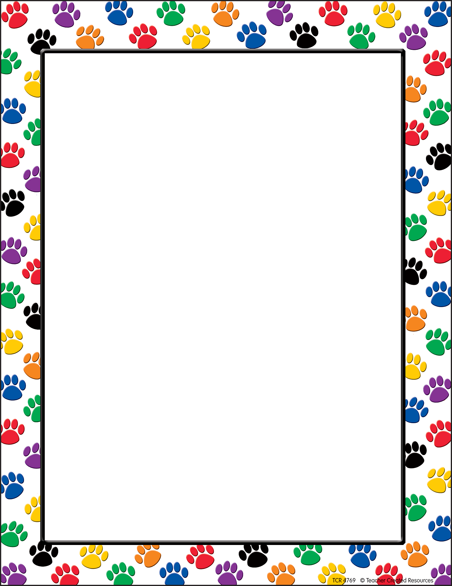 Colorful Paw Prints Computer Paper - TCR4769 | Teacher Created Resources