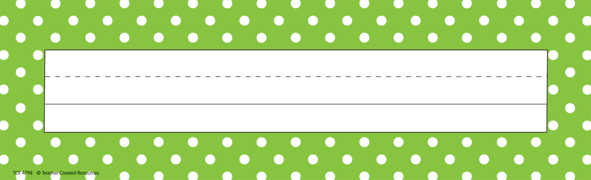 Lime Polka Dots Flat Name Plates Teacher Created Resources TCR4798 