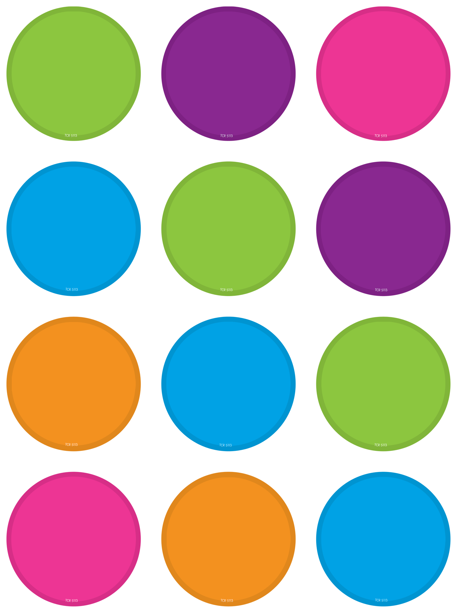 Bright Colors Circles Mini Accents TCR5113 Teacher Created Resources