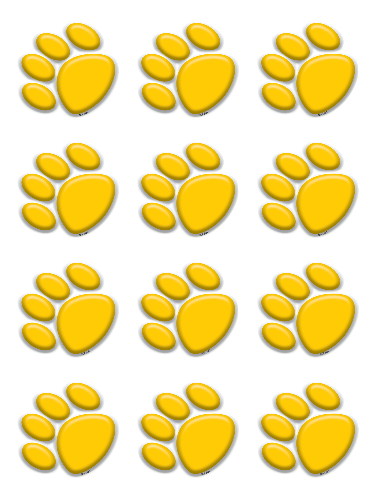 games alphabet learning TCR5120  Paw  Created Prints  Mini Gold  Teacher Accents