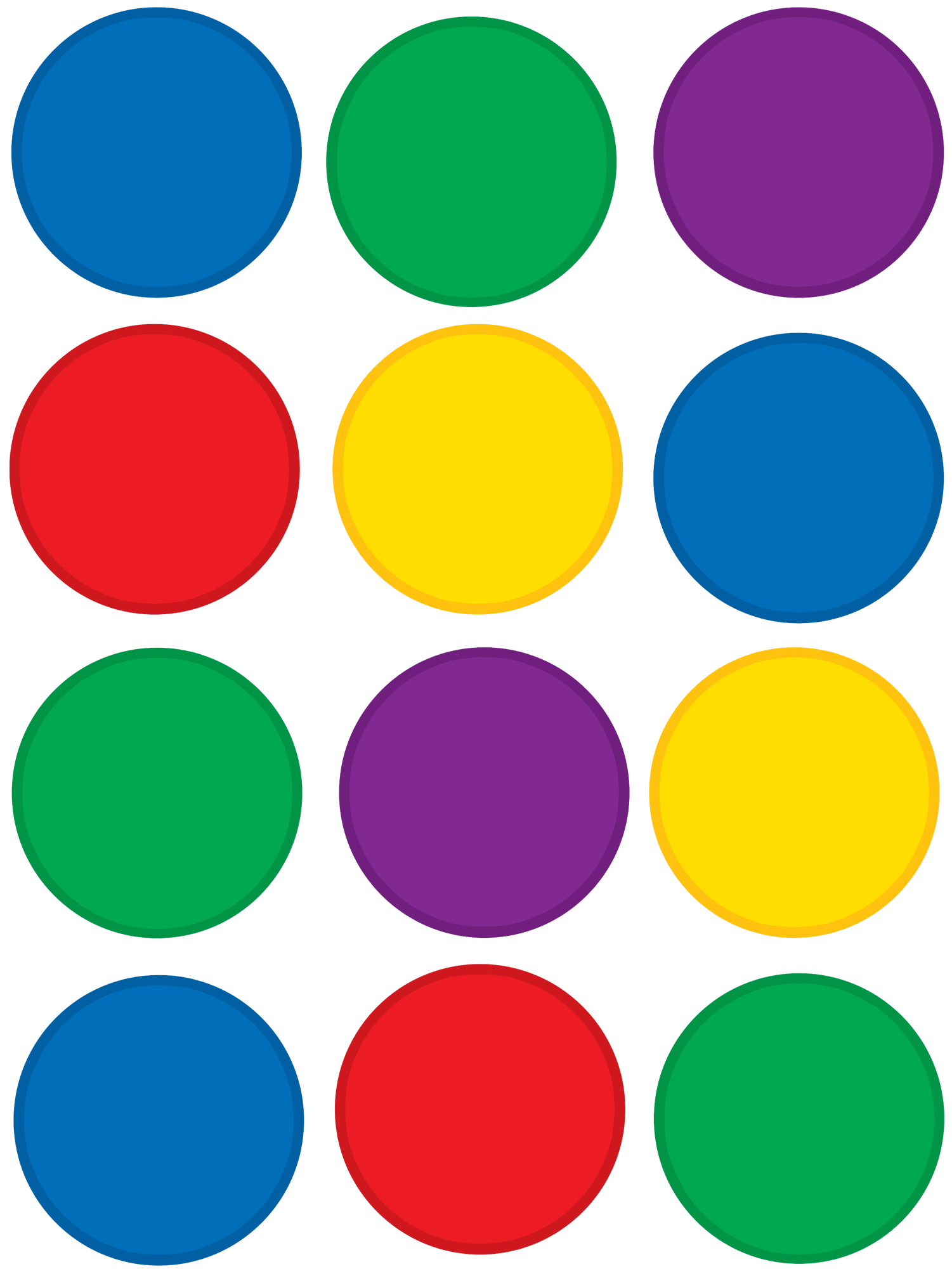 Numbers In Coloured Circles