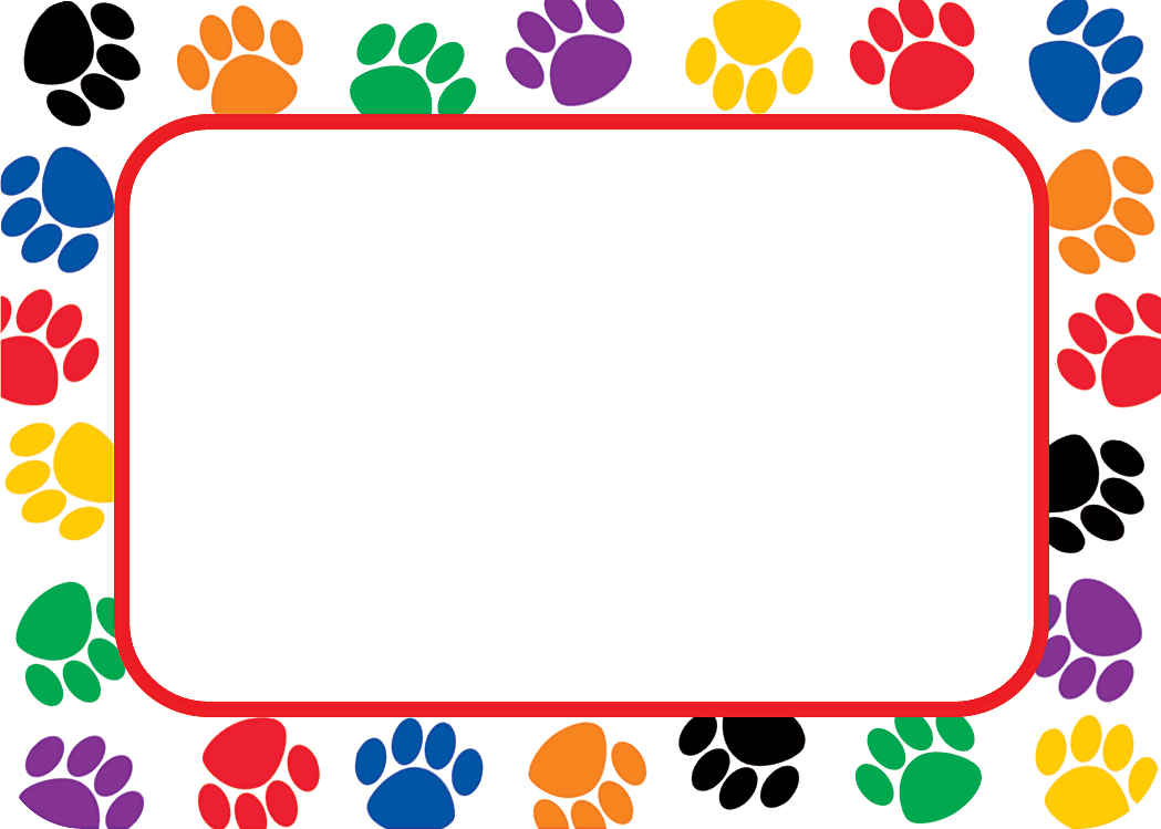 Colorful Paw Prints Name Tags Labels TCR5168 Teacher Created Resources