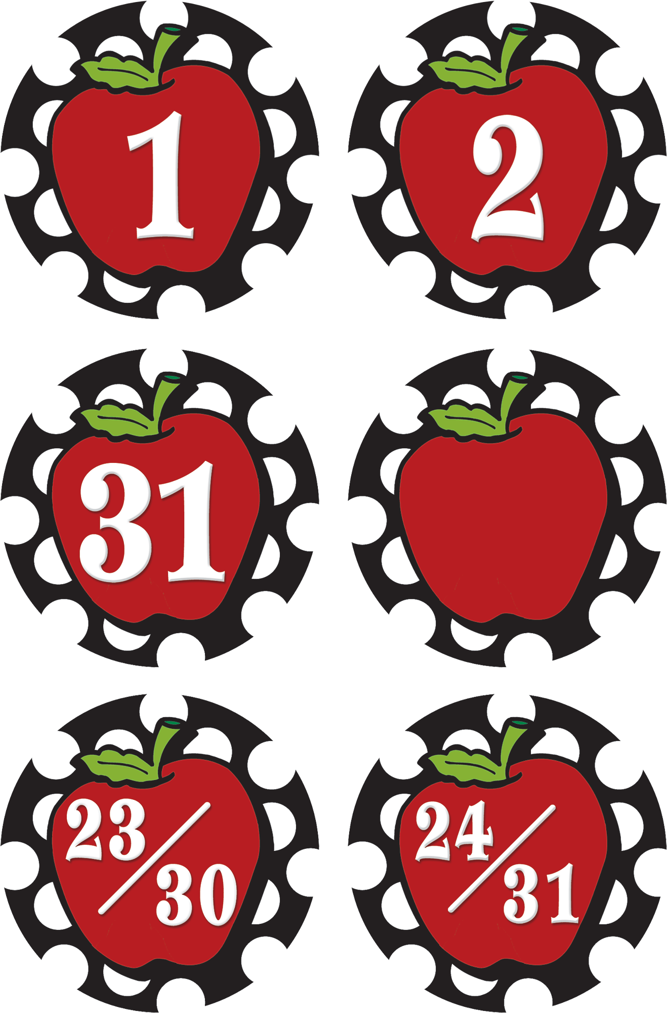 Circles & Apples Calendar Days TCR5212 Teacher Created Resources
