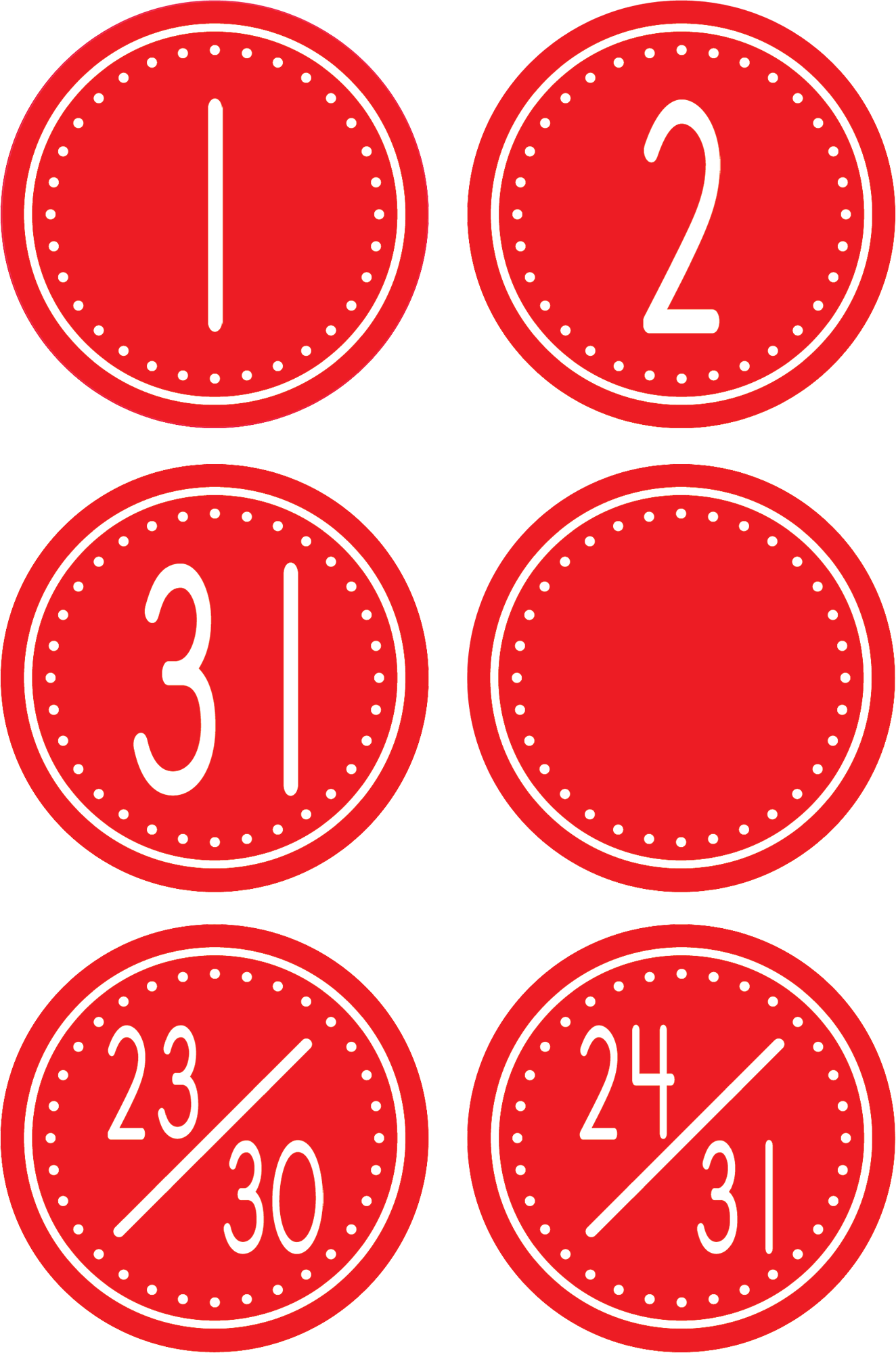 Red/White Crazy Circles Calendar Days TCR5214 Teacher Created Resources