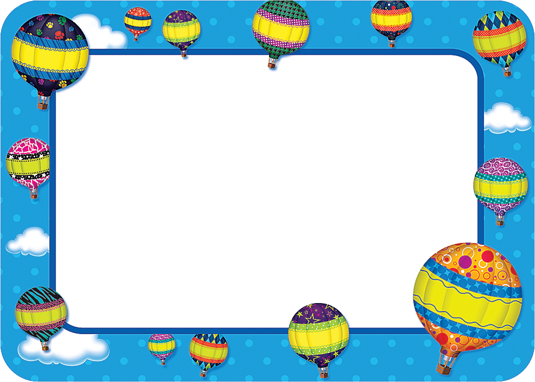 5340 Teacher Created Resources Hot Air Balloons Name s Desk Tapes Nameplates Office Products