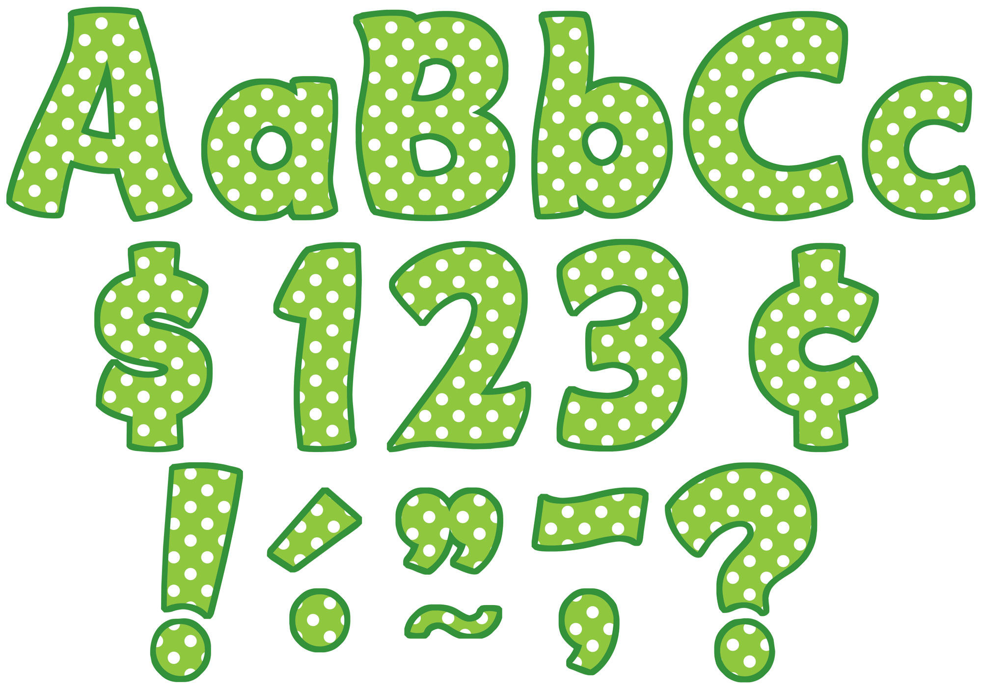 Lime Polka Dots Funtastic 4 Letters Combo Pack - TCR5345