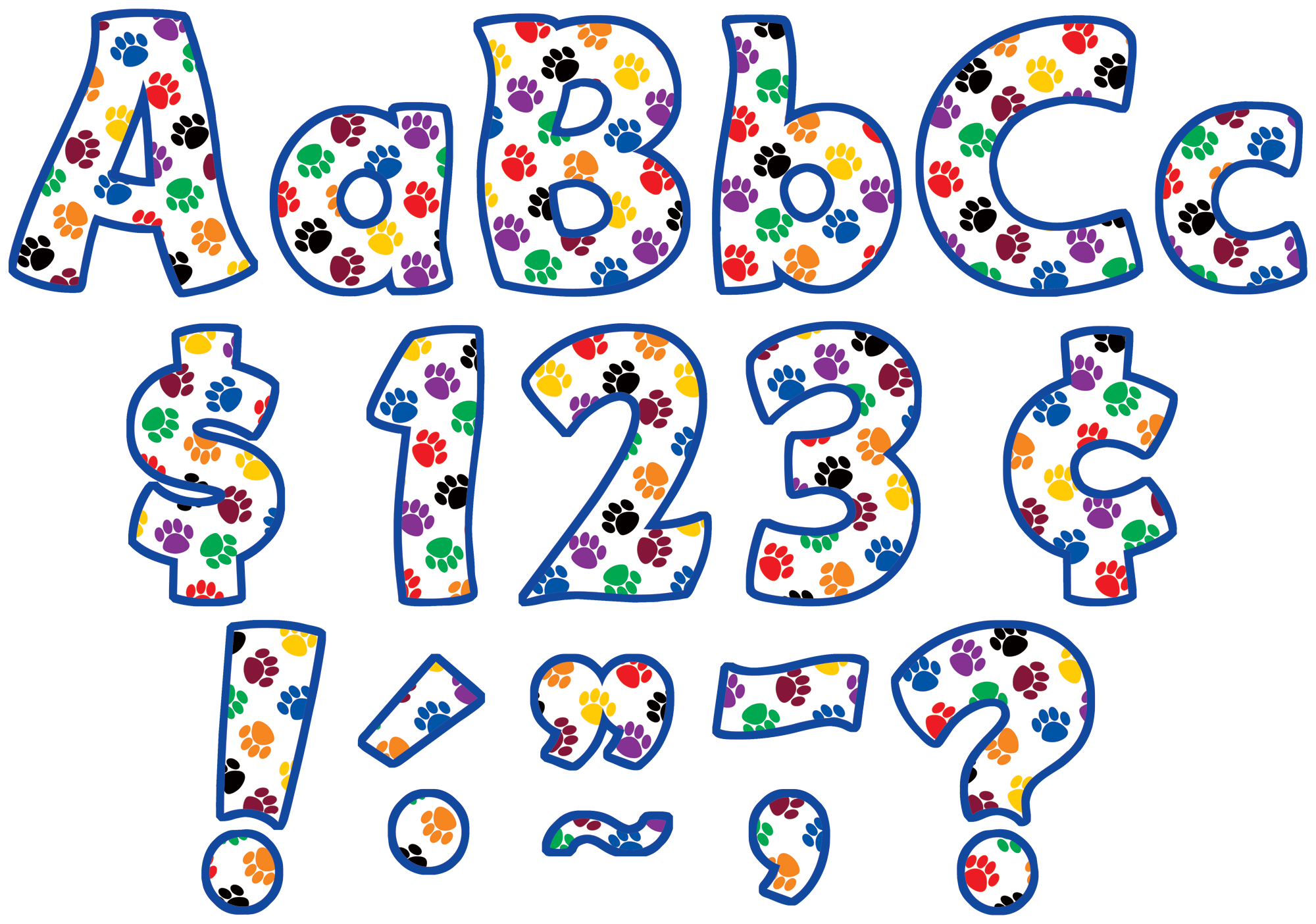 Colorful Paw Prints Funtastic 4 Letters Combo Pack TCR5348 Teacher 