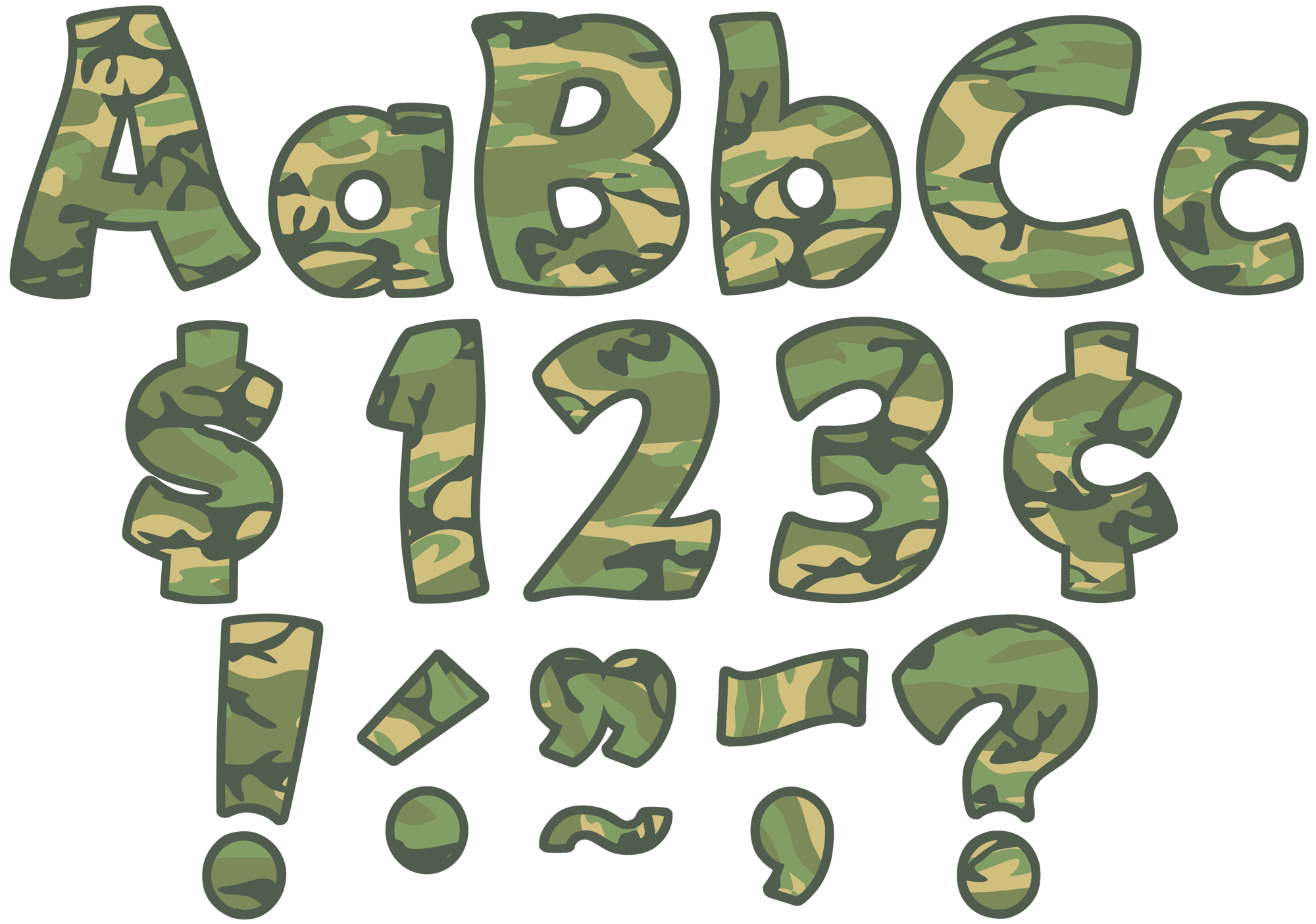 Camouflage Funtastic 4 Letters Combo Pack TCR5427 Teacher Created 