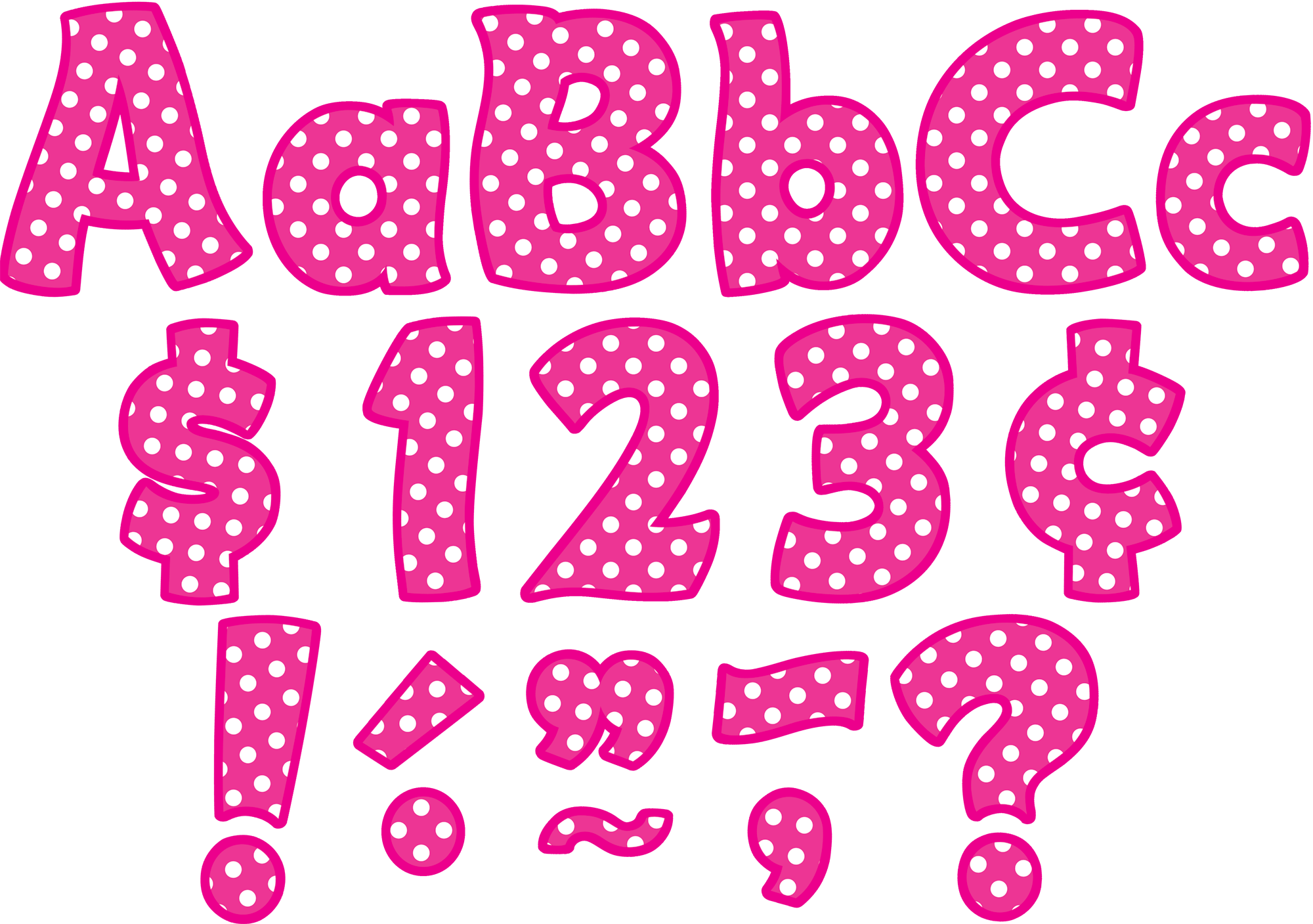 hot-pink-polka-dots-funtastic-4-letters-combo-pack-tcr5430-teacher