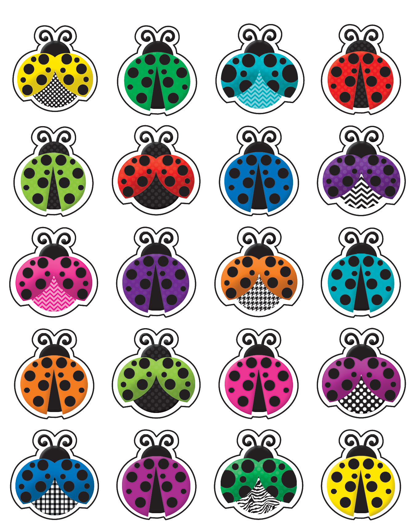 Colorful Ladybugs Stickers
