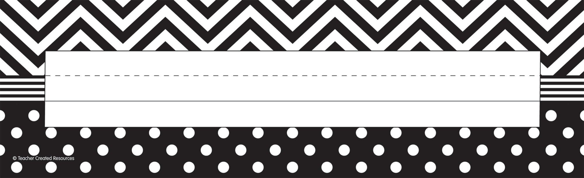Black & White Chevrons and Dots Name Tags/Labels Teacher Created Resources TCR55 
