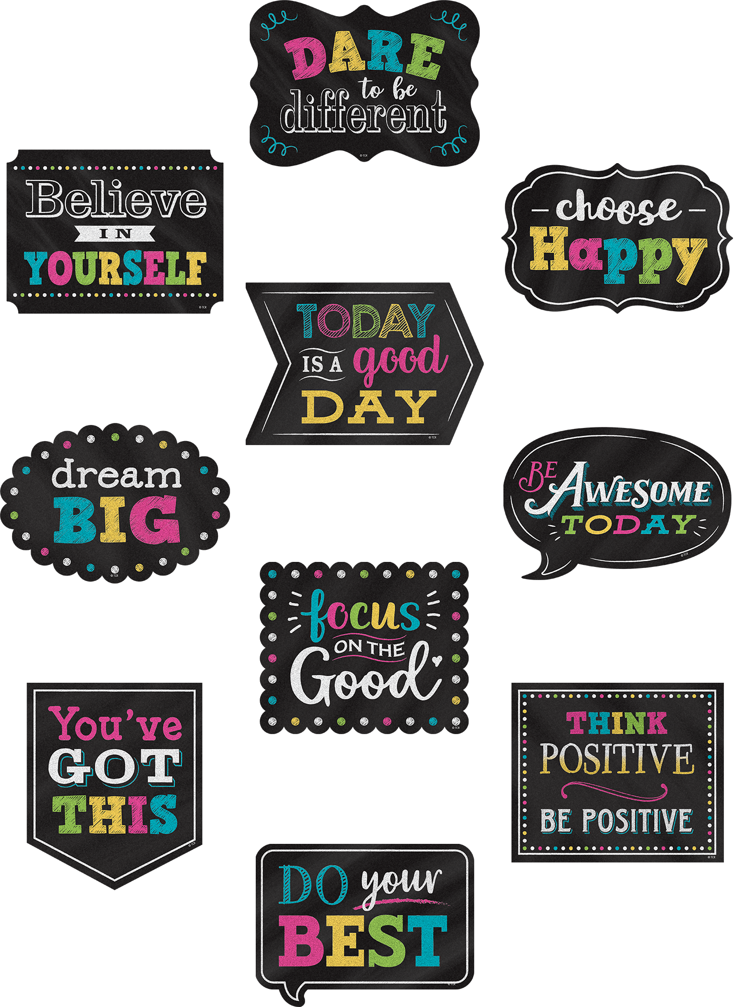 Teacher Created Resources Chalkboard Brights Mini Accents 5620 