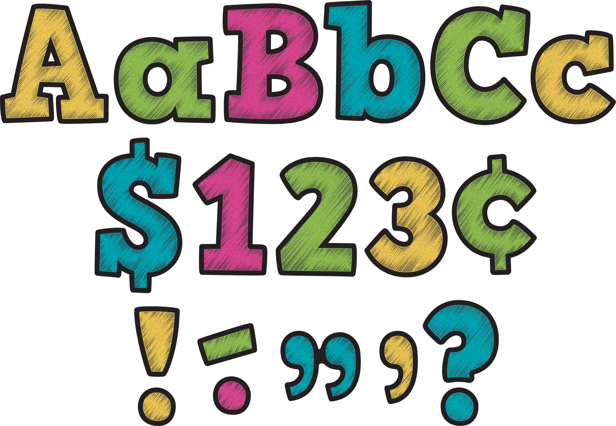 Chalkboard Brights Bold Block 4 Letters Combo Pack - TCR5617