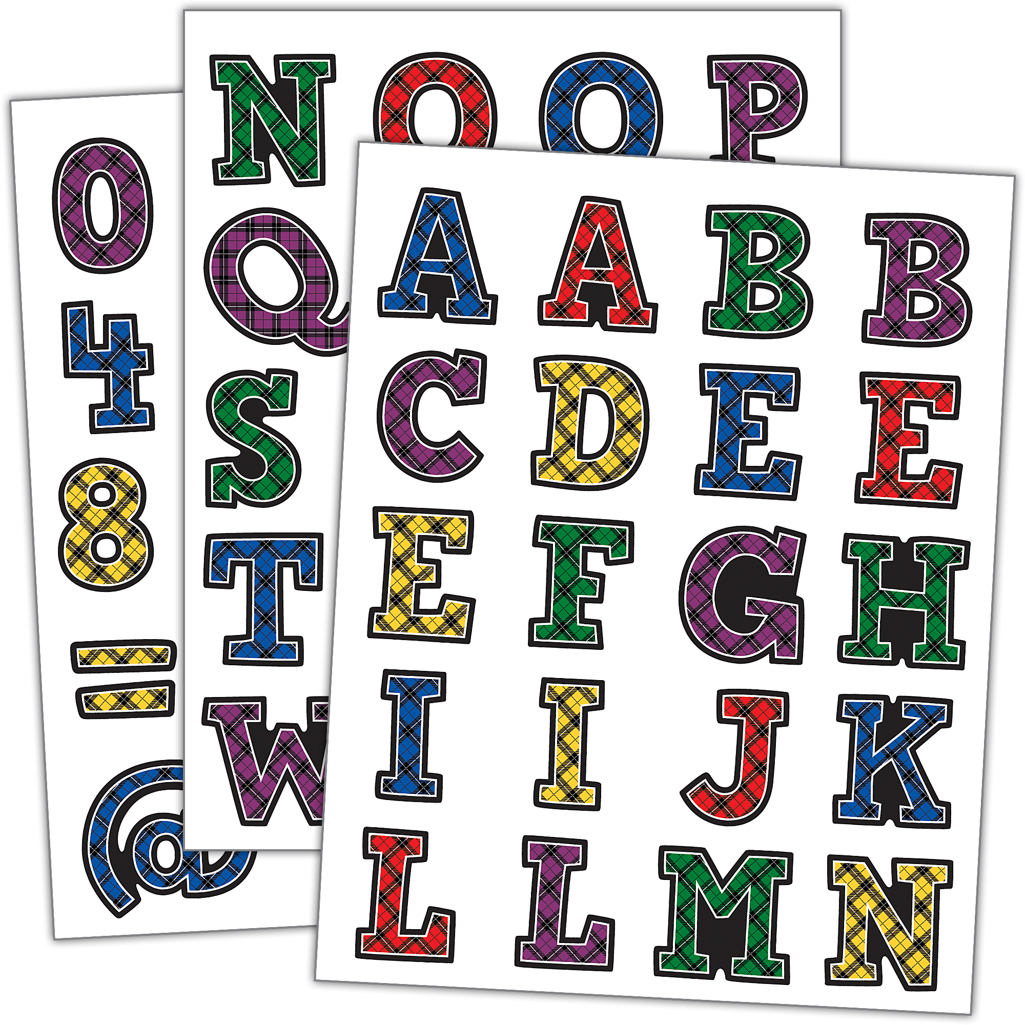 Plaid Alphabet  Stickers  TCR5702 Teacher Created Resources