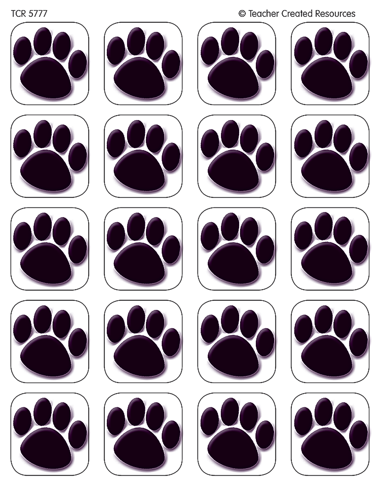 Black Paw Prints Stickers - TCR5777 | Teacher Created Resources