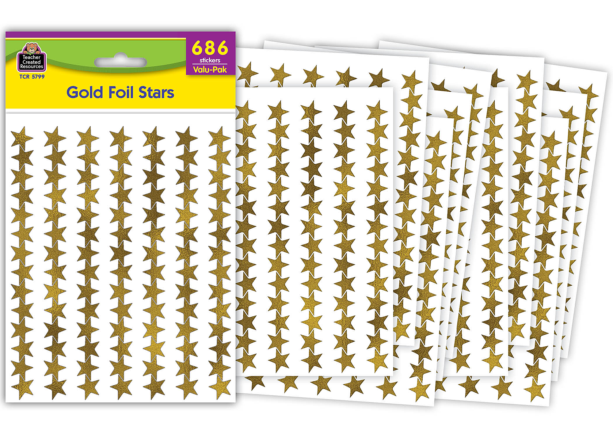 Gold Foil Star Stickers Valu-Pak