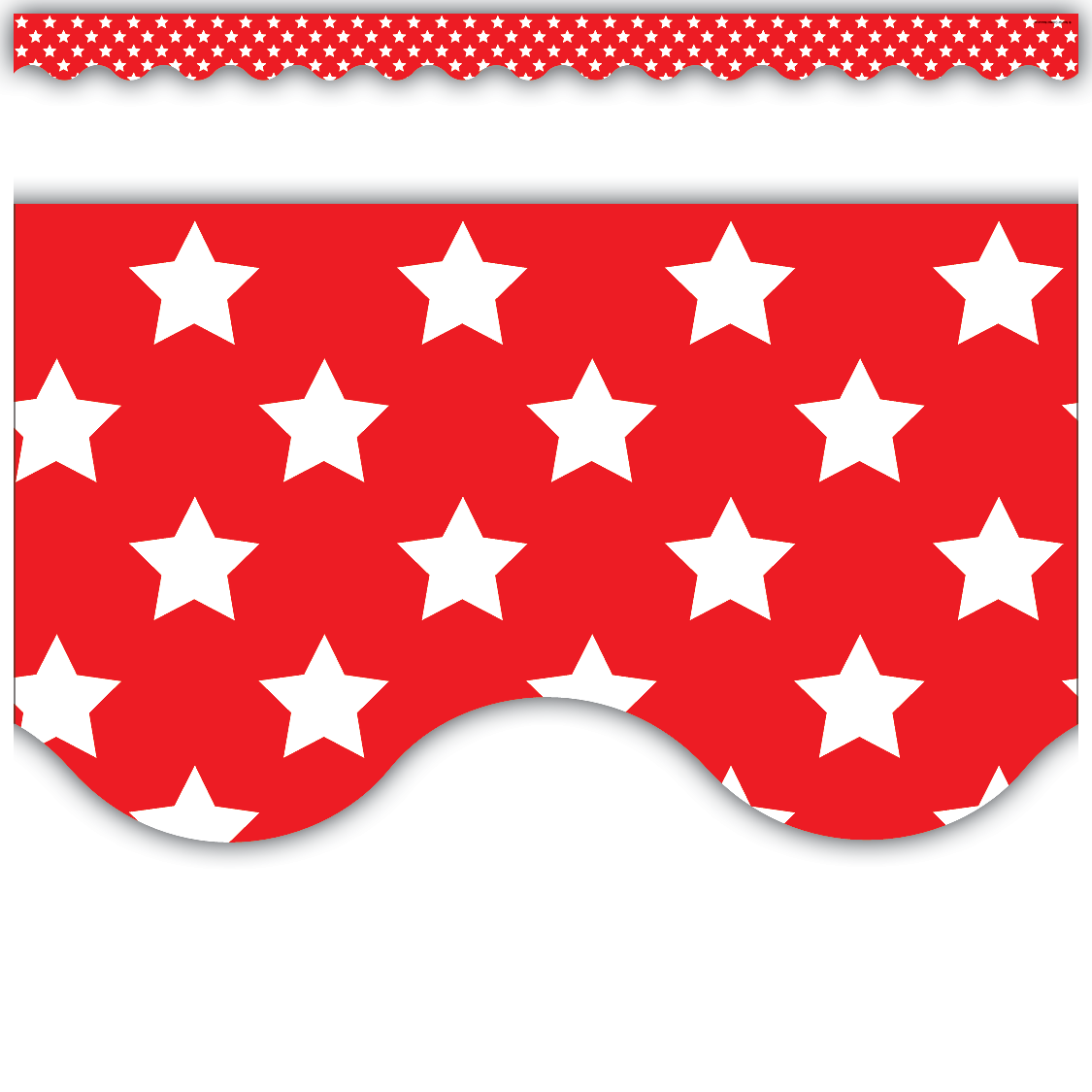 red with white stars scalloped border trim tcr5809 teacher created
