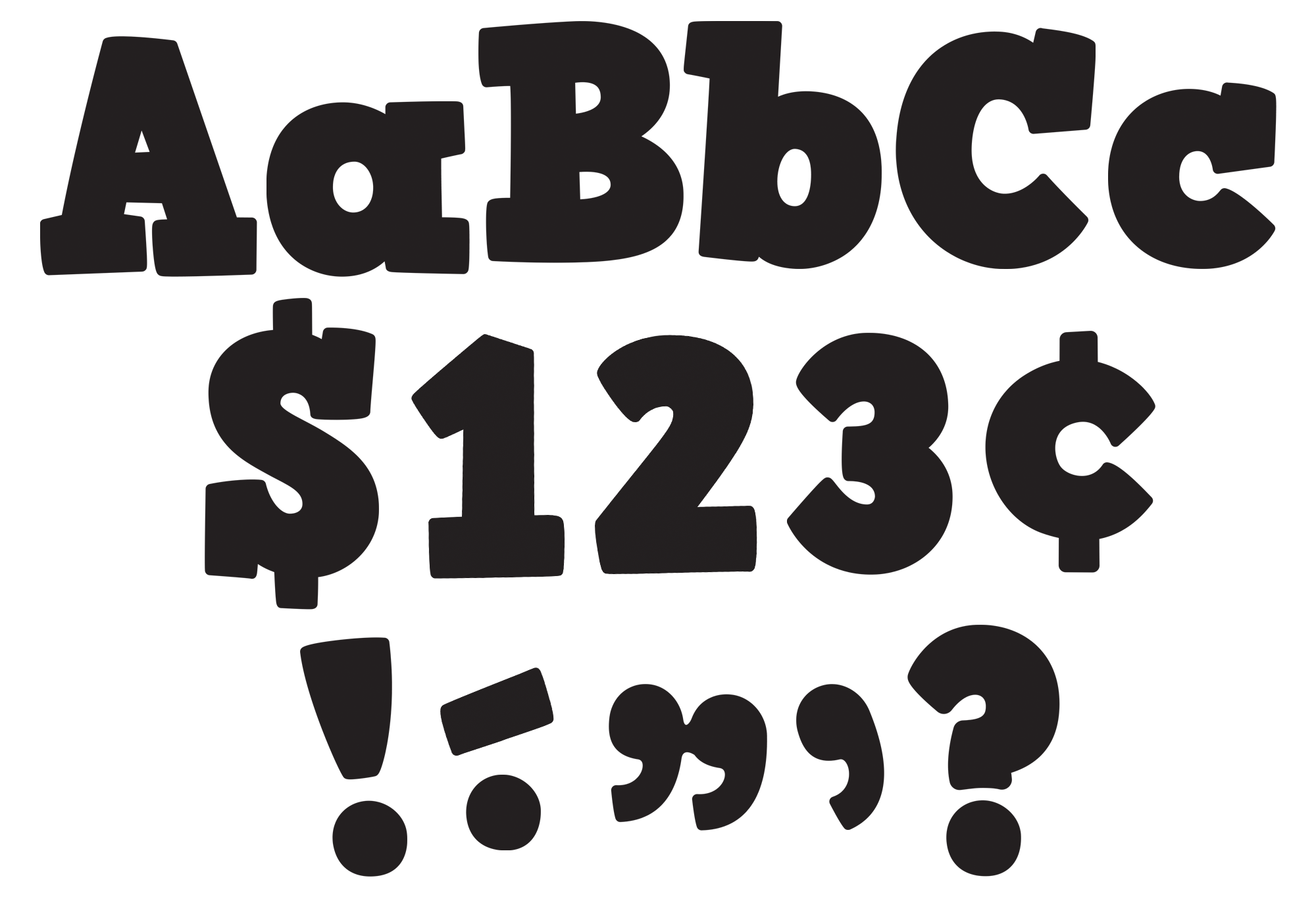 Black Bold Block 4 Letters Combo Pack TCR5822 Teacher Created
