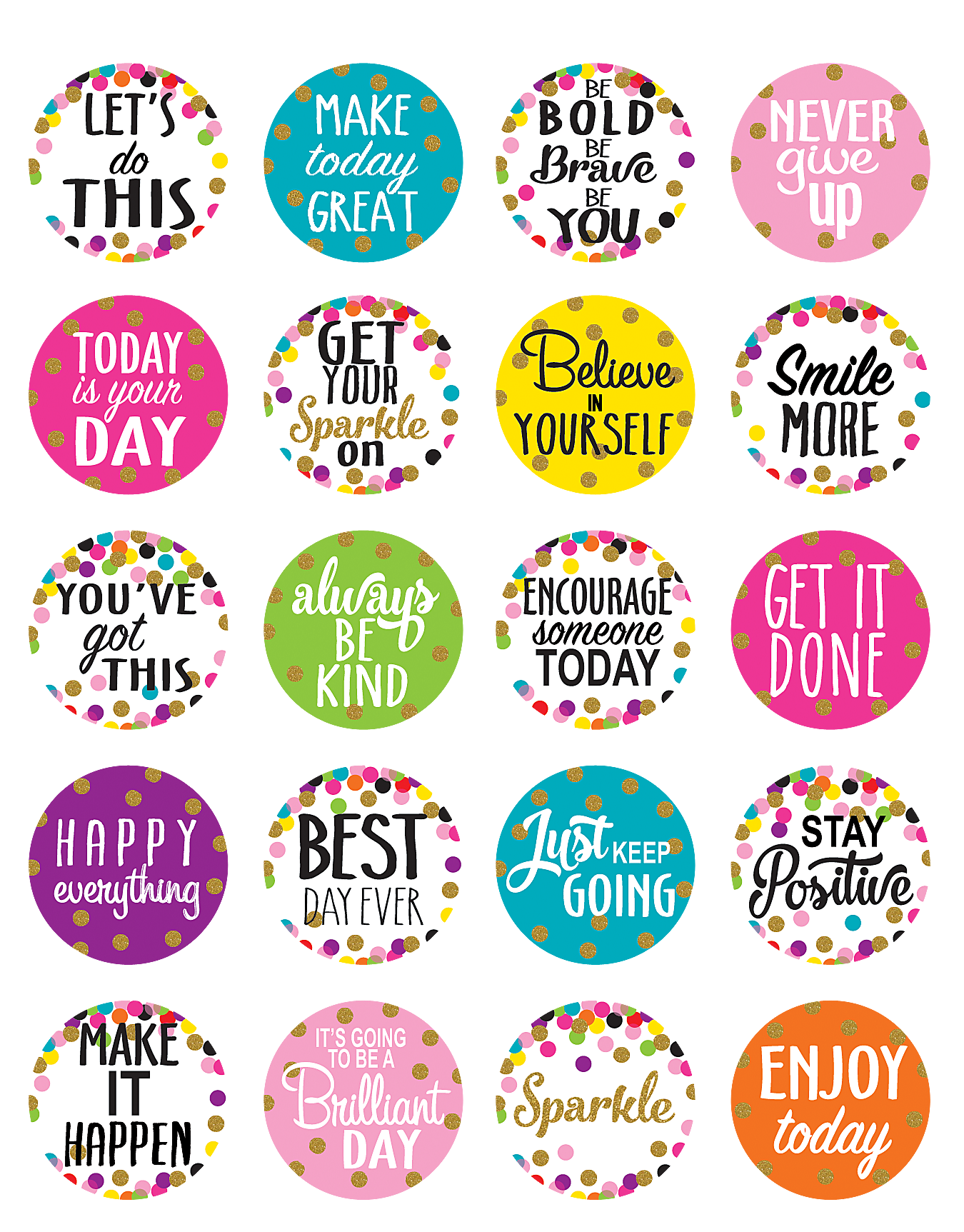 confetti words to inspire planner stickers tcr5909 teacher created