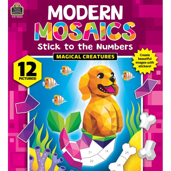 TCR10325 Magical Creatures Modern Mosaics Stick to the Numbers Image