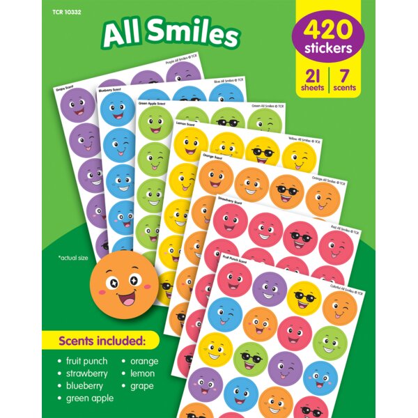 TCR10332 All Smiles Smelly Stickers Variety Pack Image
