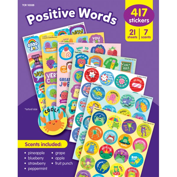 TCR10335 Positive Words Smelly Stickers Variety Pack Image