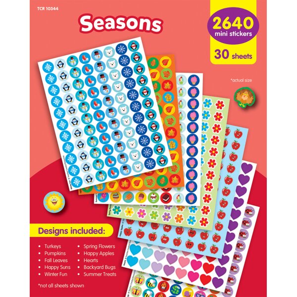 TCR10344 Seasons Mini Stickers Variety Pack Image