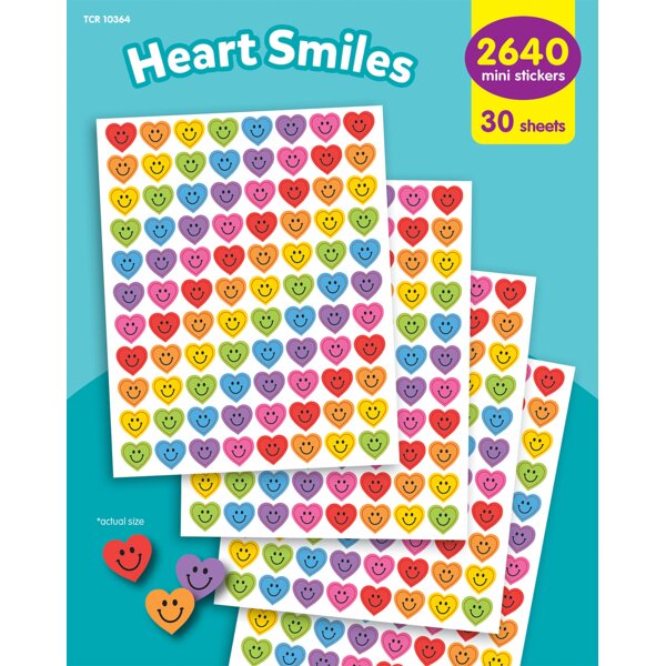 TCR10364 Heart Smiles Mini Stickers Value Pack Image