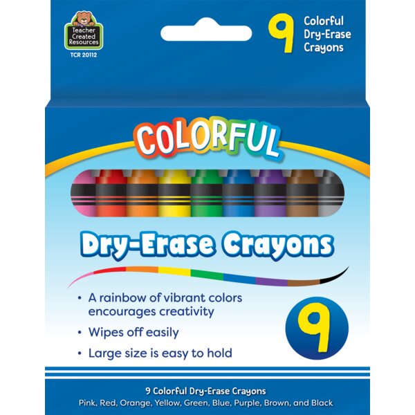 TCR20112 Colorful Dry-Erase Crayons Image