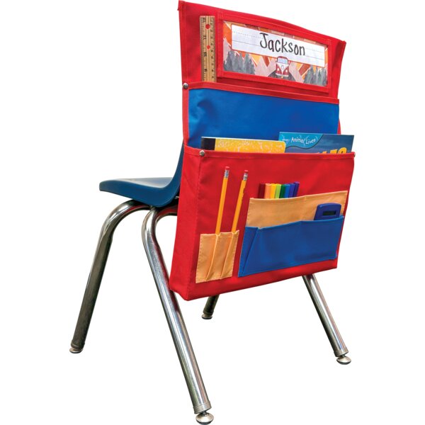 TCR20285 Red, Blue, & Orange Chair Pocket - For Standard-Sized Chairs Image