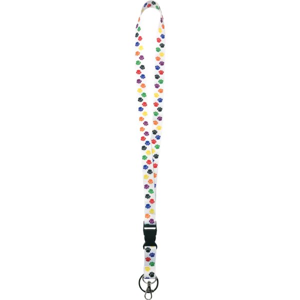 TCR20350 Colorful Paw Prints Lanyard Image