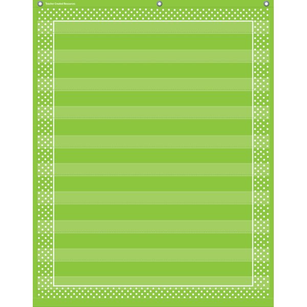 TCR20745 Lime Polka Dots 10 Pocket Chart Image