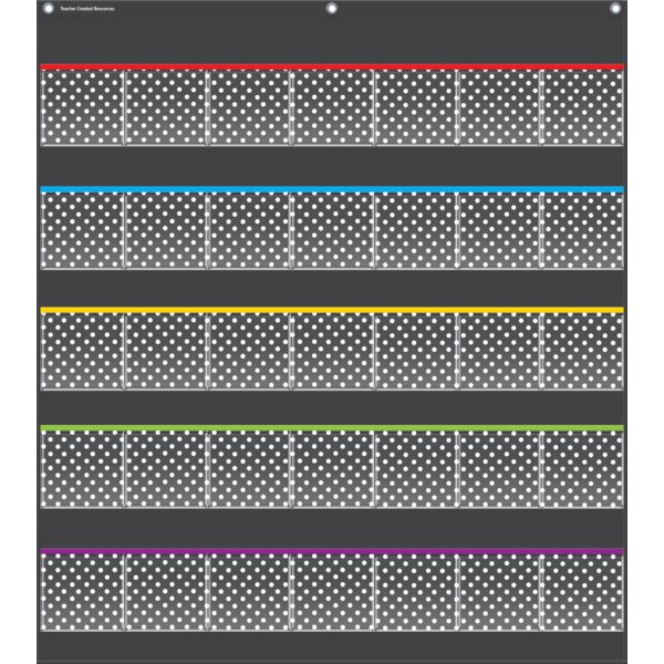 TCR20750 Black Polka Dots Storage Pocket Chart Image