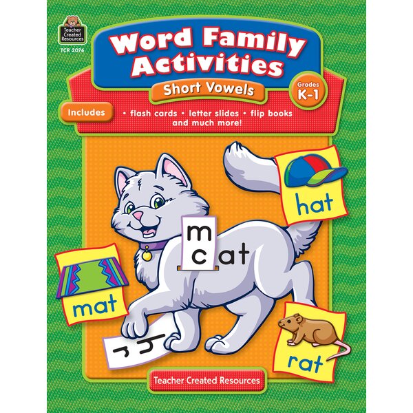 TCR2076 Word Family Activities: Short Vowels Grade K-1 Image