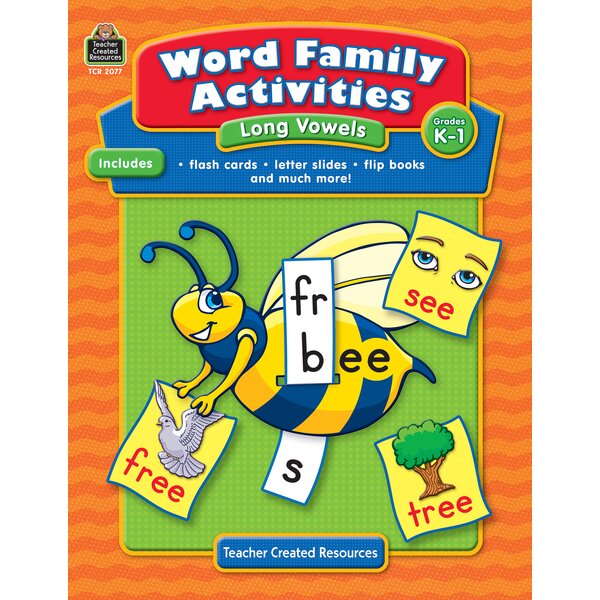 TCR2077 Word Family Activities: Long Vowels Grade K-1 Image