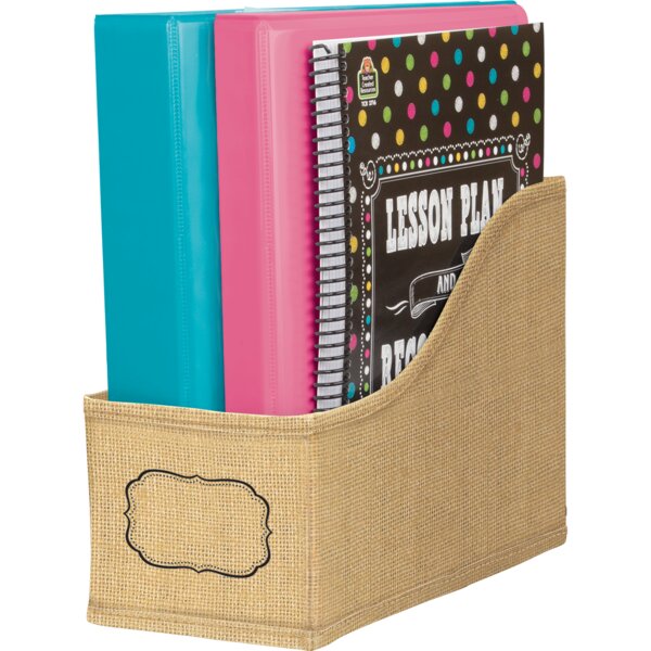 TCR20835 Burlap Book Bin Image