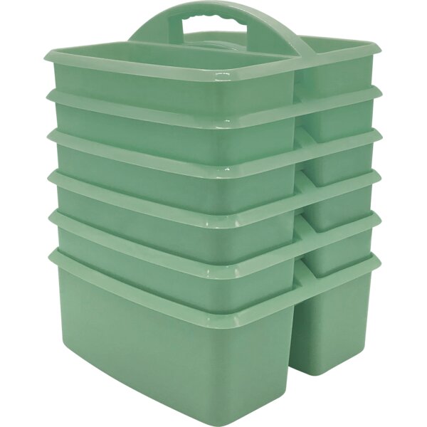 TCR2088624 Eucalyptus Green Plastic Storage Caddy 6 Pack Image