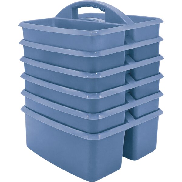 TCR2088625 Slate Blue Plastic Storage Caddy 6 Pack Image