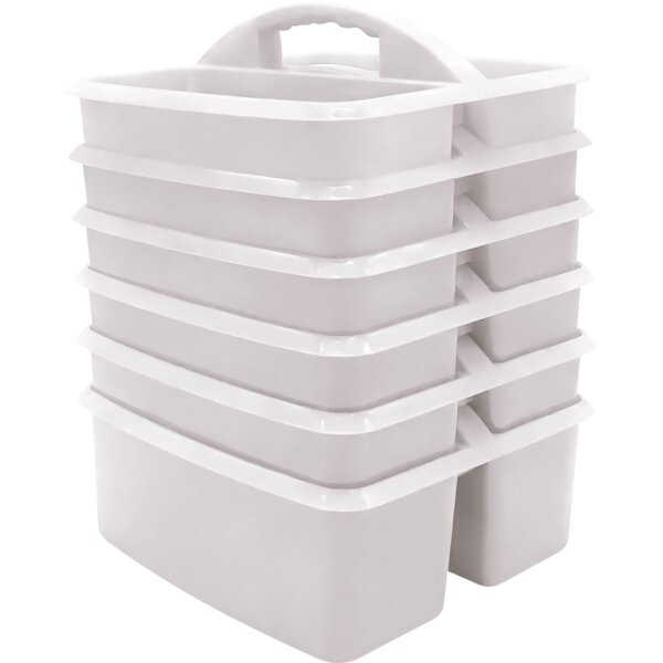 TCR2088627 White Plastic Storage Caddy 6 Pack Image