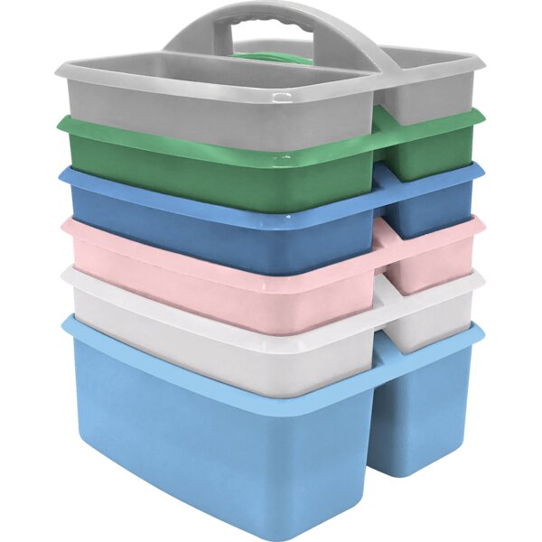 TCR2088643 Soft Colors Plastic Storage Caddies Set of 6 Image